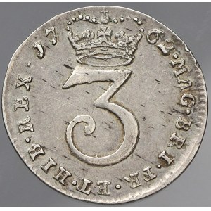 Velká Británie. 3 pence 1762. KM-591