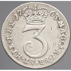 Velká Británie. 3 pence 1763. KM-591. n. pórézní