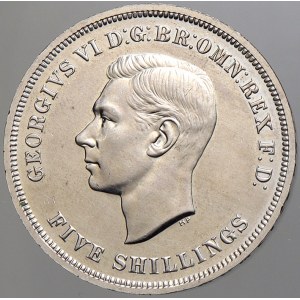 Velká Británie. Jiří VI. (1937-52). 5 shilling 1951 (opis na hraně). KM-880