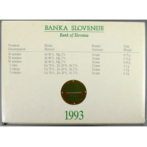 Evropa – sady oběhových mincí. Slovinsko. Sada oběhových mincí 1993. KM-MS3