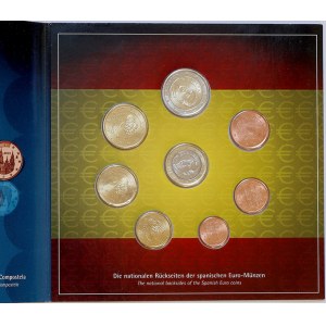 Evropa – sady oběhových mincí. Španělsko. 1c. - 2 € 2002. Papírový přebal