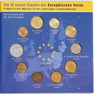 Sada mincí 10 nových států EU k 1.5.2004 – 10 drobných mincí z let 1991-2003 z každého státu.