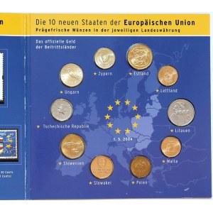 Sada mincí 10 nových států EU k 1.5.2004 – 10 drobných mincí z let 1991-2003 z každého státu.