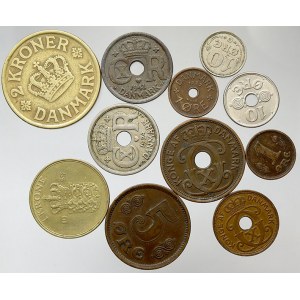 Konvoluty. Dánsko – konvolut 11 měděných mincí