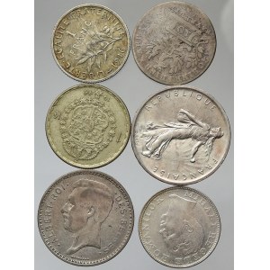 Konvoluty. Konvolut stříbrných evropských mincí