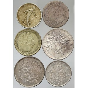 Konvoluty. Konvolut stříbrných evropských mincí