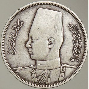Egypt. Farouk (1936-52). 10 piastr 1937. KM-367. skvrna