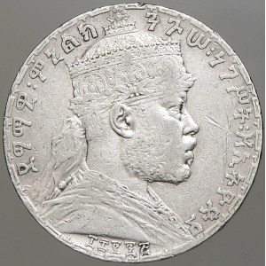 Etiopie. Menelik III. (1889-1913). 1 birr EE 1892. KM-19. dr. škr., n. hr.