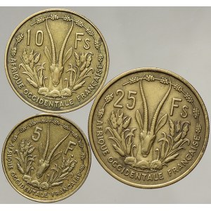 Francouzská západní Afrika. 25 frank 1956, 10 frank 1956, 5 frank 1956