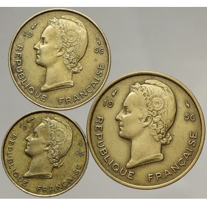 Francouzská západní Afrika. 25 frank 1956, 10 frank 1956, 5 frank 1956