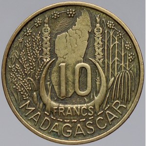Madagaskar - Francouzský. 10 frank 1953. KM-6