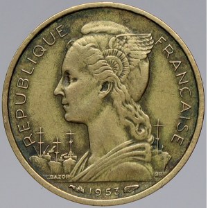 Madagaskar - Francouzský. 10 frank 1953. KM-6