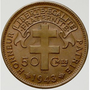 Madagaskar. 50 centimes 1943. KM-1