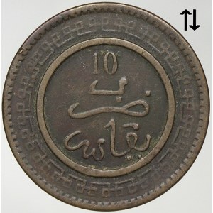 Maroko. Abdul Aziz (1884-1908). 10 mazuna AH 1320, minc. Malý Fez ↑↓. Y-17.3, Lecompte 81.