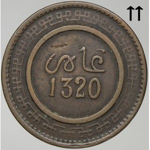 Maroko. 10 mazuna AH 1320, minc. Malý Fez ↑↑. Y-17.3, Lecompte 81a.