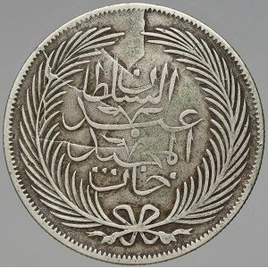 Tunisko. Abdul Mejid (1839-61). 5 piastr AH 1267/1851. KM-108