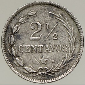 Dominikánská rep. 2 ½ centavos 1888 HH. KM-7.4. n. hr., patina