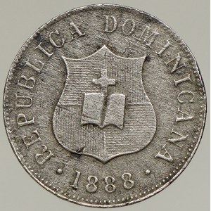 Dominikánská rep. 2 ½ centavos 1888 HH. KM-7.4. n. hr., patina