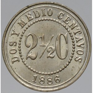 Kolumbie. 2 ½ centavos 1886. KM-182