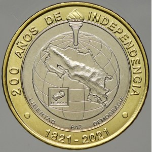 Kostarika. 500 colones 2021 - 200 let nezávislosti
