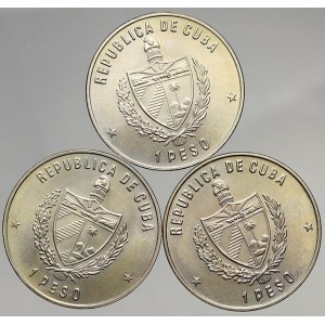 Kuba. 1 peso 1981 - ze serie objevení Ameriky. KM-66, 67, 68