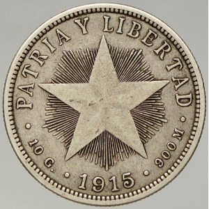 Kuba. 40 centavos 1915. KM-15