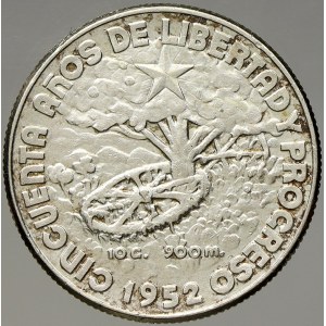 Kuba. 40 centavos 1952 50 let republiky. KM-25