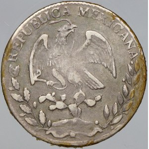Mexiko. 4 real 1863 GI-IF Guanajuato. KM-375.4. vada materiálu