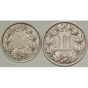 Mexiko. II centavos 1883, I centavo 1883. KM-395, 392