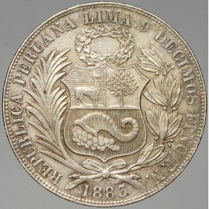 Peru. 1 sol 1883. KM-196.19