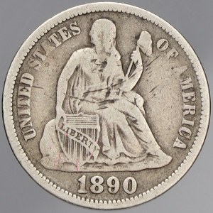 USA. 1 dime 1890. KM-A92