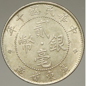 Čína – Kwang-Tung. 20 cent 1921. Y-423