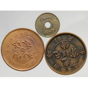 Čína – Kwang-Tung. 1 cash 1908. Hunan 10 cash kol 1905, Kiangsi 10 cash.