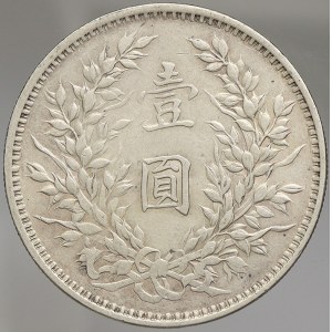 Čína, republika (1912-49). 1 dollar 1914. 6 znaků. Y-329
