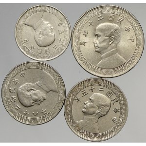 Čína, republika (1912-49). 20 cent 1933, 10 cent 1936, 1936 A, 5 cent 1936. Y-350, 349, 349.1, 348 (vše magnetické)