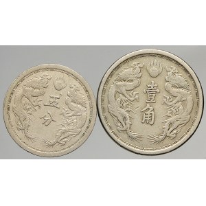 Čína - Japonská okupace. Mandžusko. 10 cent 1934, 5 cent 1937. Y-4, 7
