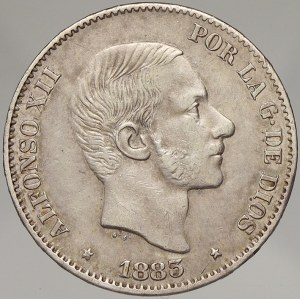 Filipíny. Alfons XII. (1874-86). 50 cent 1885. KM-150