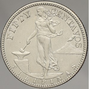 Filipíny. 50 centavos 1919 S. KM-171