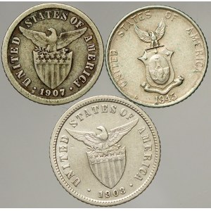 Filipíny. 10 cent 1903, 1907, 1945 D
