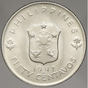 Filipíny. Republika (1946-67). 50 centavos 1947 S Artur Douglas. KM-184