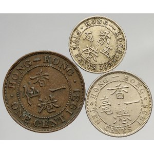Hong-Kong. 10 c. 1935, 5 c. 1935, 1 c. 1933