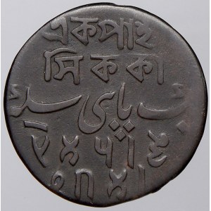 Indie – Bengálsko, brit. nadvláda. 1 pice b.l., rok 37, pod vládou Šáha Alama II. Badshaha, minc. Calcutta. KM-56