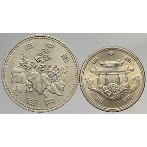 Japonsko. 500 yen 1984, 100 yen 1975 Expo Okinawa. Y-85, 87