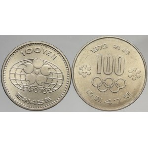 Japonsko. 100 yen 1970, 1972. Expo a Olympiáda. Y-83, 84