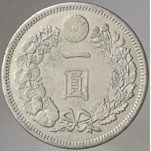 Japonsko. 1 yen r. 20 (1880). Y-A25.3