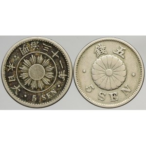 Japonsko. 5 sen 1890, 1891. Y-19, 21