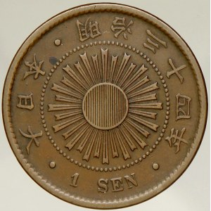 Japonsko. 1 sen r. 34 (1901). Y-20