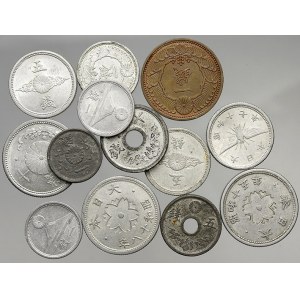 Japonsko. Konvolut mincí z let 1938-1945