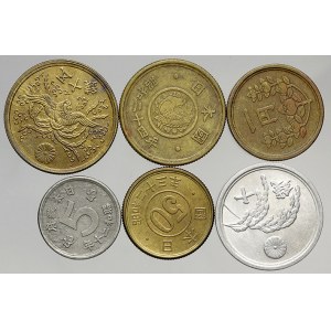 Japonsko. Konvolut mincí z doby americké správy (1946-1949)