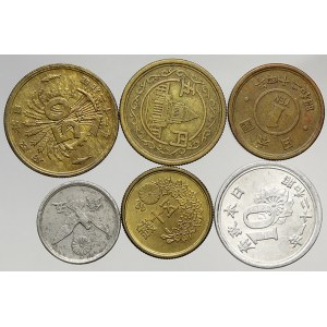 Japonsko. Konvolut mincí z doby americké správy (1946-1949)